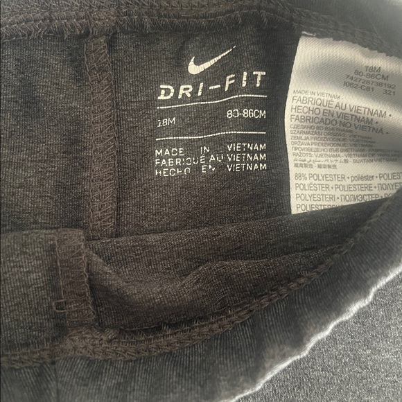 Nike Kids Gray/Charcoal Dri-FIT Outfit top 2T pants 18M - Picture 5 of 5
